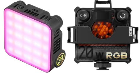 ZHIYUN ZHIYUN FIVERAY M20C RGB LED-Videoleuchte 20W Einstellbar 2500K-10000K mit Magnethalterung CRI 94+ TLCI 96+ Unterstützt APP-Steuerung