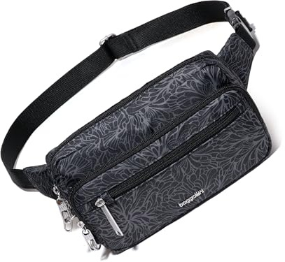 Baggallini Securtex Anti-theft Belt Bag 8.8x5.5 Crossbody Fanny Pack for Women RFID Wallet Locking Zipper Travel Purse