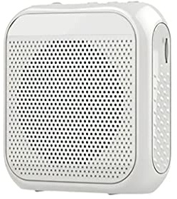 osiuujkw ABS Sprachverstärker, niedlicher Ersatz, einfarbige Gummibeschichtung, Rauschunterdrückung, Bildschirmanzeige, Tastensteuerung, Audio Lautsprecher, Weiß