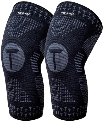 Teylam Kniebandage für Männer/Damen 2er set, Medizinisches knieschoner für Meniskusriss, Arthritis, ACL, Kompression bandage knie für Basketball, Volleyball, Yoga, Laufen, Rechts & links Bein tragbar