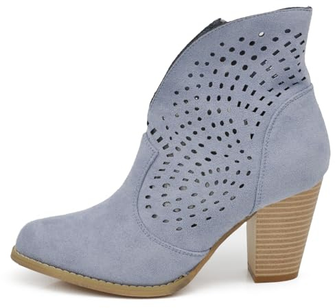 IF Fashion Scarpe da Donna Stivali Stivaletti Cowboy Western Camperos Texani 6652 blu N.40