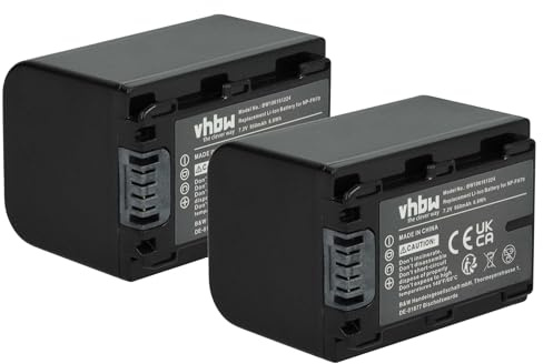 vhbw 2x batteria sostituisce Sony NP-FH50, NP-FH100, NP-FH40 per videocamera camcorder (950mAh, 7,2V, Li-Ion) con infochip