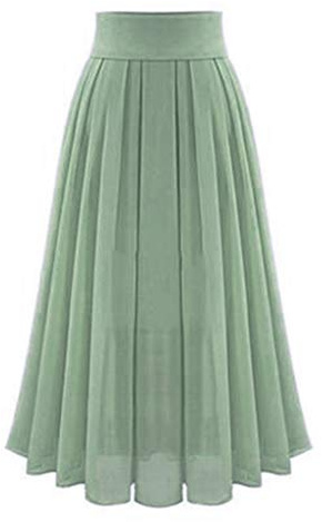 Chiffon Rock Damen Lang, Maxirock Tüll, Plisseerock Damen Midi Faltenrock Röcke Sexy Elastische Taille Wickelrock für Frauen Skirt Swing Freizeitrock Einfarbig Herbstrock Sommerrock Rock