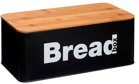 Panera metal rectangular negra tapa bamb colección KINVARA