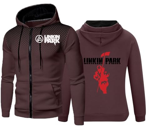 MYYLY Felpe con Cappuccio da Uomo per Linkin Park, Giacche con Cerniera,Cappotti Casual,Maglioni,Capispalla,Felpe con Cappuccio,Maglie, Maniche Lunghe Leggere,Tute da Ginnastica,J-Adults/M