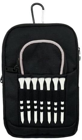 Golf Bag, Golf Ball Pouch with Multiple Pockets, Golf Accessory Holder and Tee Organizer Bag - Front Tee Holder and Spacious Golf Ball Bag for Men and Women
