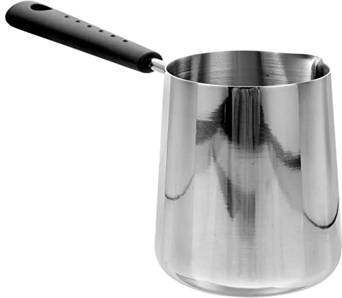 Alipis Pentolino Piccolo in Acciaio Inossidabile da 600ml con Manico Ergonomico e Beccuccio per Versare Olio per Cucinare su Piani a Induzione e Cottura al Forno