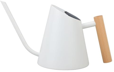 Regadera para plantas de interior, regadera para plantas de 800 ml Regadera para interiores Regadera de metal con pico largo curvo regadera para plantas de interior (blanco)