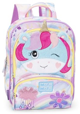 MOFU MOFU - Zainetto Bambina Ufficiale Mofu Mofu, Ideale per Asilo e Tempo Libero, con Spallacci Imbottiti, Retro e Fondo Termoformati, con Pratiche Chiusure a Zip