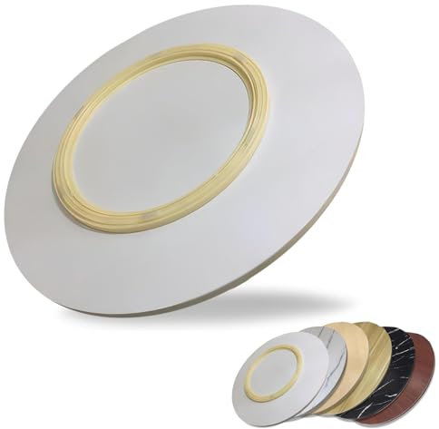 Großer runder Esstisch aus Holz 360° drehbar Serviertisch Küchentisch Ø 50 cm mit Kugellagern, keine Montage erforderlich Beige