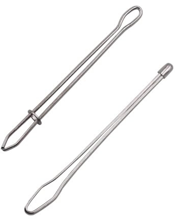 Einfädlerpinzette, 2 Stück Metall-Pinzette mit Kordelzug, elastische Kordeleinfädler zum Basteln von Seilziehen, Heimwerker und Haushalt