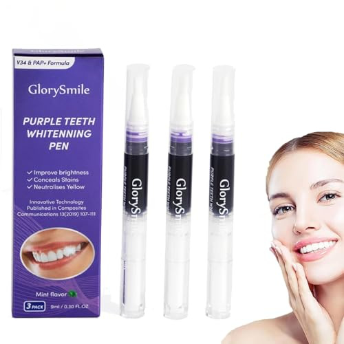 Souvik Zahnaufhellung Stift 6 Stück Zähne Aufhellen Schnell und Effektiv mit Purple Teeth Whitening Pen Entfernt Flecken für Strahlend Weiße Zähne Ideal für Jeden Tag