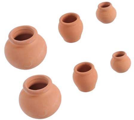 Toyvian 2 Sätze Saftiger Blumentopf Töpfe Für Pflanzen Kleine Töpfe Für Sukkulenten Mini-pflanzgefäß Tontopf Im Freien Kleiner Schlammtopf Miniatur Tontöpfe Blume Keramik Khaki 6 Stück * 2