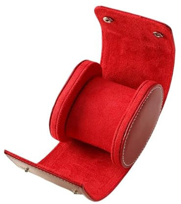 Estuche enrollable de cuero portátil for reloj, 2 unidades, organizador de almacenamiento personalizado, soporte for reloj de viaje, caja sorpresa a prueba de golpes Para Cumpleaños(Red 1 watches)
