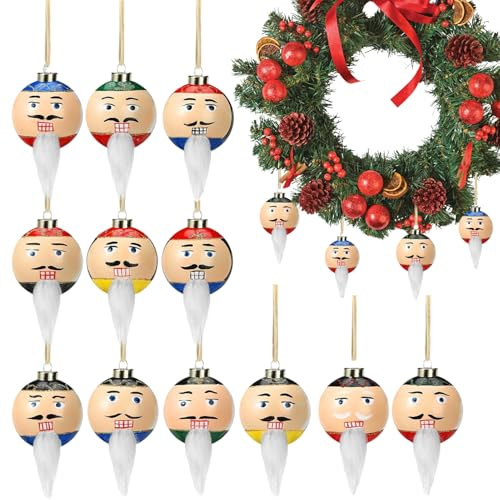 Palline di Natale | Ciondolo con spago, 12 pezzi di decorazioni pendenti per albero di Natale – per feste di Halloween, compleanno, festa, matrimonio, interno esterno