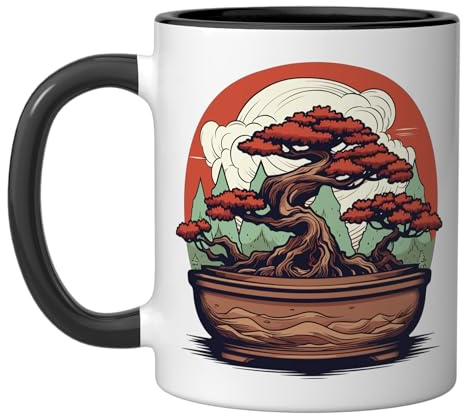 Bonsai tree plant bonsai tree bonsai Ceramic Mug, Black/White