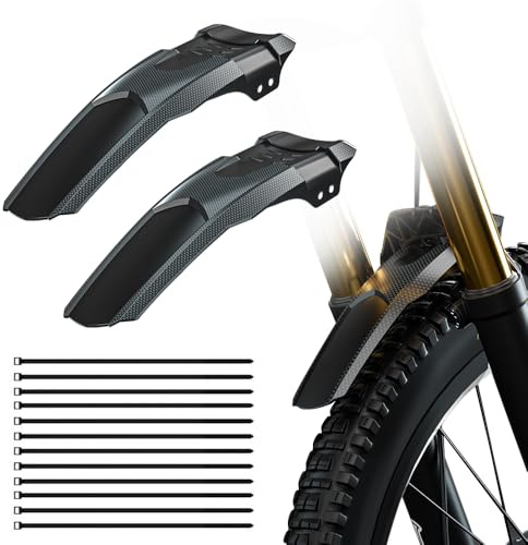 KBIBCK Fahrrad Schutzblech 24-29 Zoll, 2 Stück Schutzblech Mountainbike Vorne Hinten, Mudguard MTB Abnehmbares Design, Universal Geeignet für alle Mountainbike Road Bike (2 Schwarze)