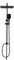 Görbach Colonne de Douche Noir sans Robinetterie Colonne Douche Mécanique Cabine de Douche Baignoire Douchette Salle de Bain avec Fixations Réglables et Pommeau Pluie Carrée 25x25CM