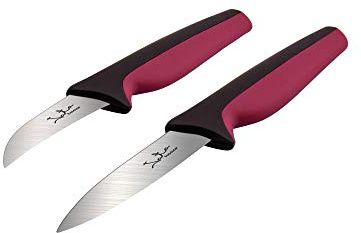 Jata Hogar AC37 Lot de 2 couteaux de cuisine en acier inoxydable pour éplucher fruits et légumes Manche ergonomique