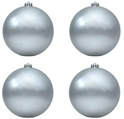 DARO DEKO Weihnachts-Kugel XXL Ø 15cm - 4 Stück Silber matt