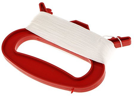 Inzopo Strapazierfähige 100 m Outdoor-Sport-Flugdrachen Werkzeuge Drachenteile Schnur mit D-förmigem Kurbel Griff weiß Schnur Drachen Zubehör Rolle Board rot