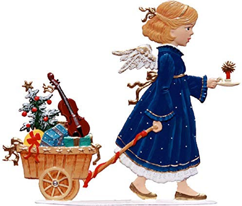 Wilhelm Schweizer Zinnfigur Engel mit Geschenkekarren Jahresengel 2008