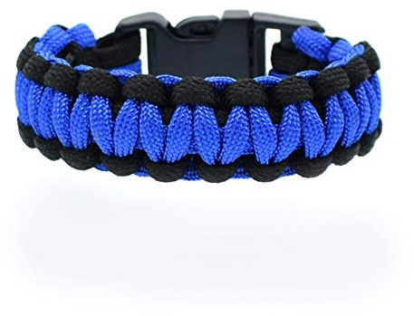 BDM - Pulsera de paracord supervivencia de color azul paracaidas - Modelo 1