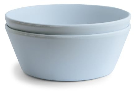 mushie Runde Essgeschirr-Schalen für Kinder | 2er-Set | Hergestellt in Dänemark | BPA-frei | Spülmaschinenfest | Sichere, Hochwertige & Langlebige Erstausstattung | Powder Blue