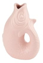 Gift Company Vase Monsieur Carafon XS, Dekovase in Fisch-Form, Steingut, Sea Pink, 13 cm, 1087402012