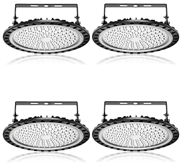 4PCS 500W UFO LED,50000LM Projecteur LED,Blanc Froid 6500K LED Industriel UFO,d'éclairage 120° Projecteur Exterieur,Ultra-Mince IP65 Étanche industrielle Spot Lamp,LED Lampe pour Garage, Usine
