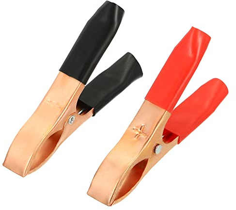 YOKIVE 6 Pezzi Morsetti A Coccodrillo, Pinze Isolate Per Test Batteria | Collegamento Alimentazione, Ideali Per Test Elettrici (Nero, Rosso, Argento, 30A, 2.67 Pollici)