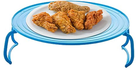 Fulenyi Folding Microwave Tray | Microwave Oven Tray | Food Splatter Kitchen Shelf Tray with Adjustable Handles for Home