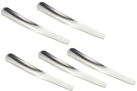 DOITOOL 5pcs Mini Egg Spoon Stainless Steel Flat Teaspoon for Coffee Lover Ice Tea Dessert Soup