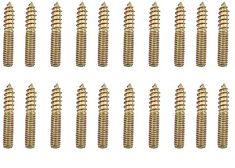 MTQY 20pcs M4 Hanger Bolts Length 1 Double Headed Bolts Dowel Screw Self-Tapping Screw Hanger Bolts 4mm Wood Joint Furniture Legs