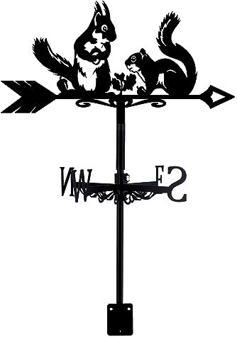 SUPERDANT Banderuole Segnavento Scoiattolo Segnavento da Metallo Banderuola per Cortile Banderuola In Metallo Tetto Giardino Segnale di Direzione Banderuole Battuto Decorazione per Esterni Fattoria