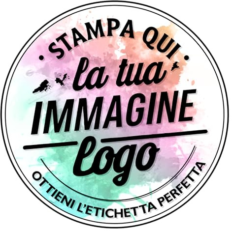 100 Adesivi personalizzati, etichette adesive personalizzate, stampa il tuo logo, la tua immagine, crea i tuoi sticker personalizzati, Etichette Rotonde Diametro 6,5 cm