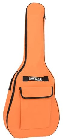 Gitarrentasche, Gitarren-Gigbag, Reise-Oxford-Stoff, tragbare Staubschutzhülle für E-Gitarre, Gitarrentasche für Noten, Noten-Notizbuch, Orange