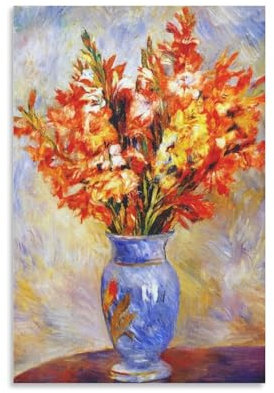 HBEOOP Pierre Auguste Renoir berühmte Farbe (Gladiolen) Druck, Poster, Kunstwerke, Leinwand, ästhetische Wandkunstdrucke, Heimdekoration, moderne Dekoration, 30 x 45 cm