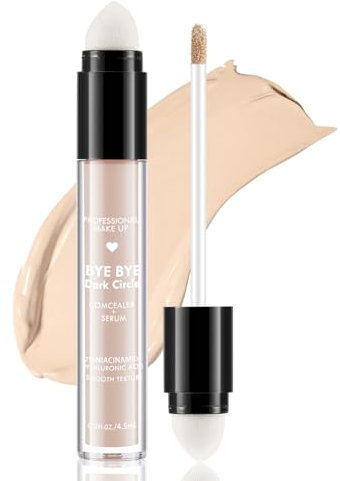 Boobeen Corrector mate de cobertura total, corrector en crema en barra para ojeras, manchas, corrector de ojeras con aplicador de doble cabezal, suave