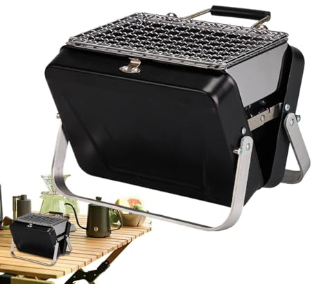 Walopola tragbarer Holzkohlegrill,Tragbarer Holzkohlegrill | Tragbarer Campingkocher - BBQ-Grillofen, Tisch-Außengrill für Camping-Picknicks, Hinterhof-Garten-Strandparty