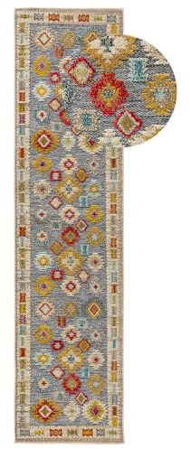 benuta Nest In- & Outdoor Teppich Noelia - Multicolor 80x300 cm - Strapazierfähig & Pflegeleicht - Rechteckig für Balkon, Terrasse, Garten - Küchenteppich & Wohnzimmerteppich - Abstrakt, Geometrisch
