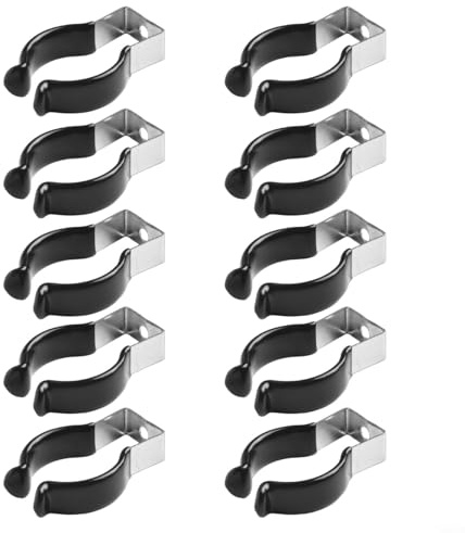 10Pcs Spring Terry Clips, 20Mm-30mm Narrow Base Spring Terry Clips Stainless Steel Rubber Heavy Duty Tool Storage Spring Clips for Hanging Kitchen Home Garden Garage Tool Organization(28MM)