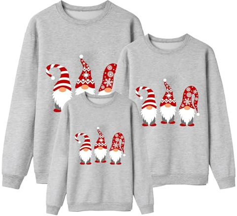 Weihnachten Pullover Herren, Weihnachtspullover Familie Set Kinder Damen Herren Lustig Sweatshirt Rundhals Rentier weihnachtspulli Familie Set Langarm Ugly Christmas Sweater Weihnachtsoutfit A18