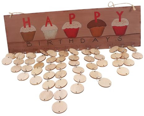 CAXUSD Holz-geburtstagskalender-plakette „happy Birthday“ Design Familiengeburtstags-erinnerung Für Zuhause Party Hochzeitstag