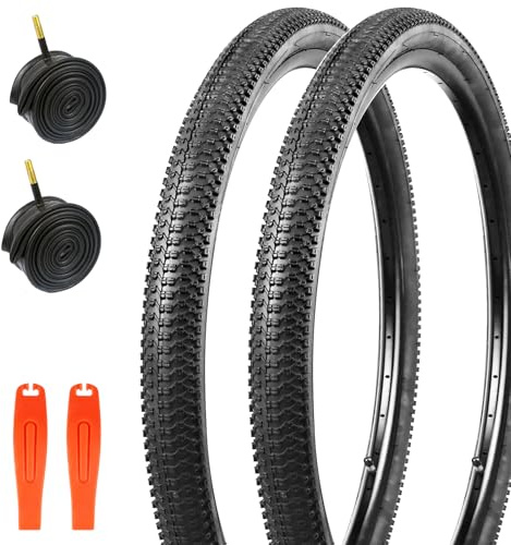 WEEROCK 29 Inch Bike Tires 2 Pack 29 Bicycle Tires with 2 Pack Inner Tubes Folding Bead Replacement Tyre 29 x 2.1 MTB Mountain Bicycle Tires for 29 Inch Bicycles