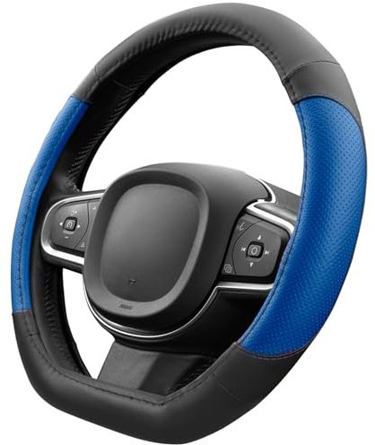Upgrade4cars D-Form Lenkradbezug Blau Lenkradhülle Universal Lenkradschutz | Passend für die meisten Fahrzeuge | Schützt Ihr Lenkrad vor Abnutzung | Sommer & Winter | erprobte Qualität
