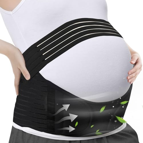 APKOL Faja Embarazada Sujeción, Banda De Maternidad Para El Embarazo, Cinturón Maternidad para Embarazo, Alivia el dolor de espalda y pélvico, Suave Transpirable (Negro,M)