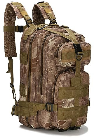 PerGar Camouflage-Bergsteigerrucksack, 35-Liter-Jagdrucksack mit Großem Fassungsvermögen, Outdoor-Sportrucksack mit Mehreren Taschen, Camouflage-Camping-Jagdrucksack, Sporttasche mit