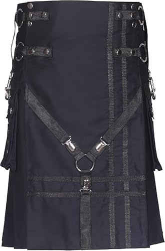 All Kilts Sports svart taktisk verktygskilt – hållbar, funktionell och elegant, svart, 38''