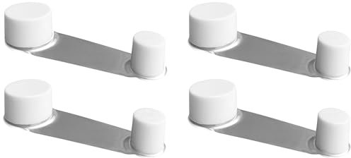 FRACOMO® Pack 4 Topes para Puertas Suelo | Retenedor Giratorio Puerta | Adhesivo Facil de Usar (Blanco) (Paquete de 4)